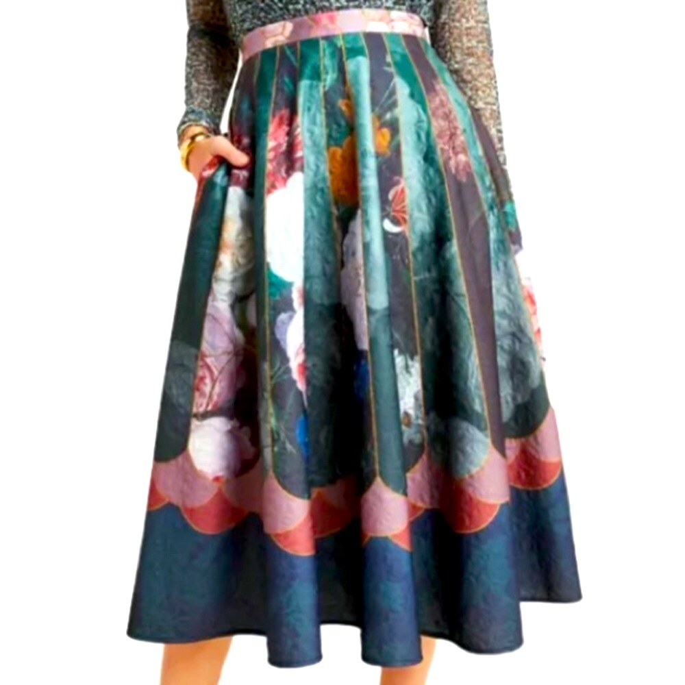 ANTHROPOLOGIE Avignon A-Line Midi Skirt 8